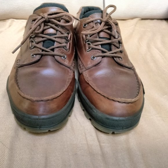 Leather Ecco Mens Track Hiking Trail Boots Brown Leather Lace Up Waterproof 9.5- main image 13